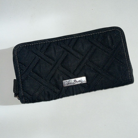 Vera Bradley Grab & Go Organizing Wallet Classic Black quilted diamond - Picture 2 of 11